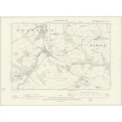 1895 Map of Northumberland CIV.NE, 1898 Print