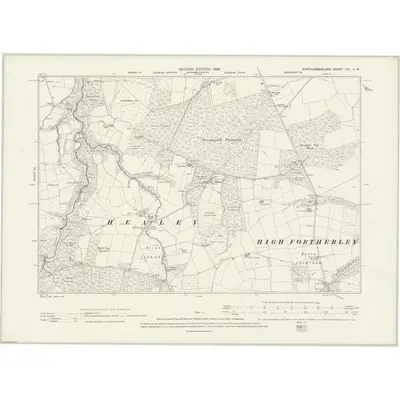 1895 Map of Northumberland CIV.NW, 1898 Print