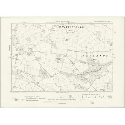 1895 Map of Northumberland CIV.SE, 1898 Print