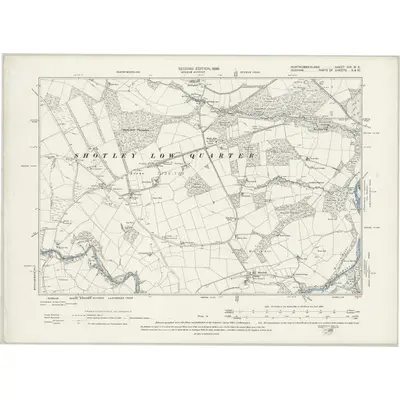 1895 Map of Northumberland CIX.NE, 1899 Print