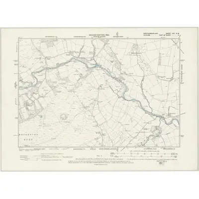 1895 Map of Northumberland CIX.NW, 1899 Print