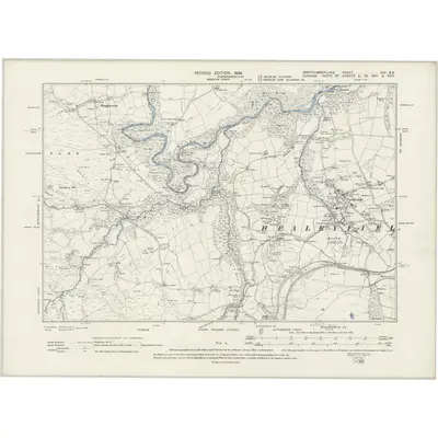 1895 Map of Northumberland CIX.SE, 1899 Print