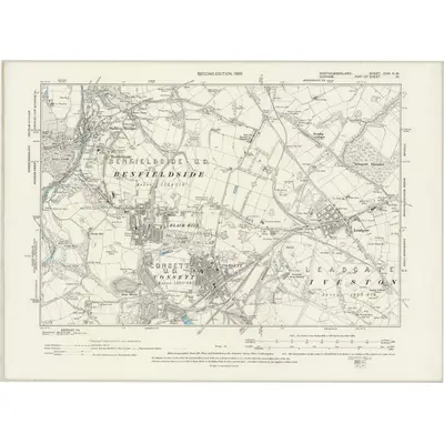 1895 Map of Northumberland CIXA.NW, 1899 Print