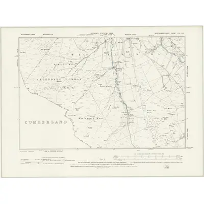 1895 Map of Northumberland CVI.SE, 1898 Print