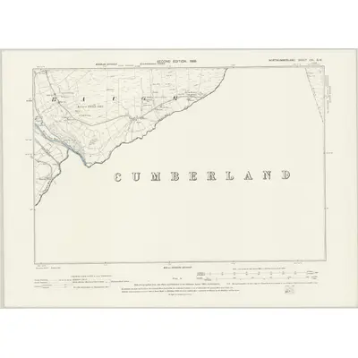 1895 Map of Northumberland CVI.SW, 1899 Print