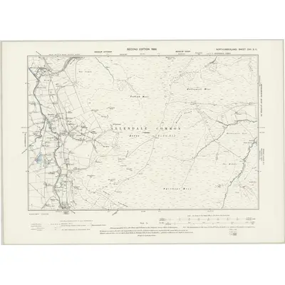1895 Map of Northumberland CVII.SE, 1899 Print