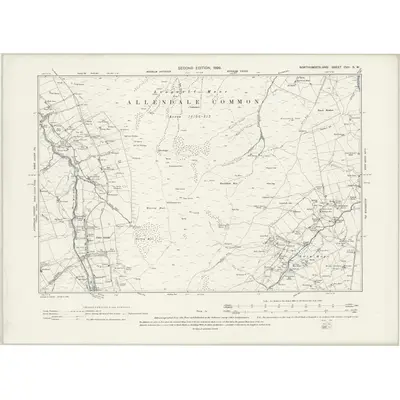 1895 Map of Northumberland CVII.SW, 1899 Print