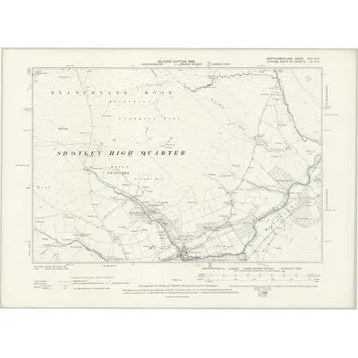 1895 Map of Northumberland CVIII.NE, 1898 Print