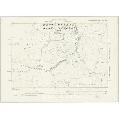 1895 Map of Northumberland CVIII.NW, 1899 Print