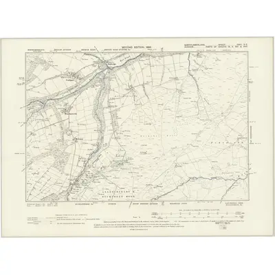 1895 Map of Northumberland CVIII.SE, 1899 Print