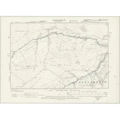 1895 Map of Northumberland CVIII.SW, 1899 Print