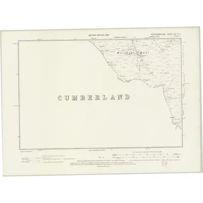 1895 Map of Northumberland CX.NE, 1899 Print