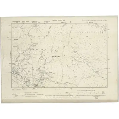 1895 Map of Northumberland CXI.SE, 1899 Print