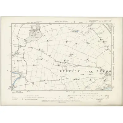 1897 Map of Northumberland III.NE, 1899 Print