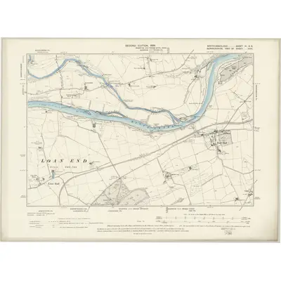 1897 Map of Northumberland III.SE, 1899 Print