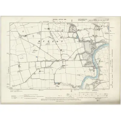 1897 Map of Northumberland III.SW, 1899 Print
