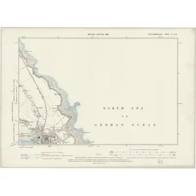 1897 Map of Northumberland IV.NW, 1899 Print