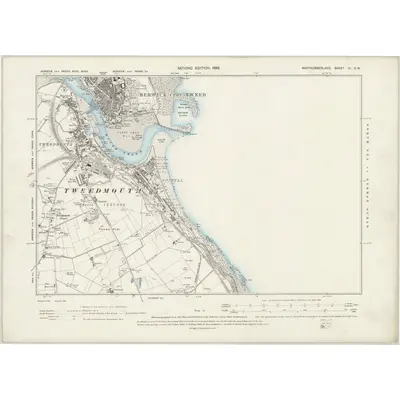 1897 Map of Northumberland IV.SW, 1899 Print