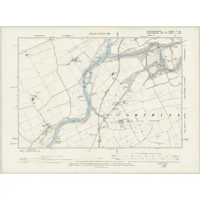 1896 Map of Northumberland IX.NE, 1899 Print
