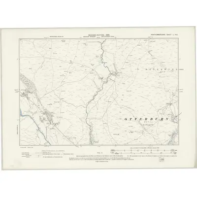 1896 Map of Northumberland LI.NE, 1899 Print