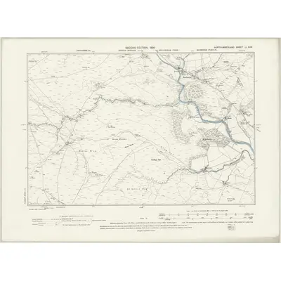 1896 Map of Northumberland LI.NW, 1899 Print
