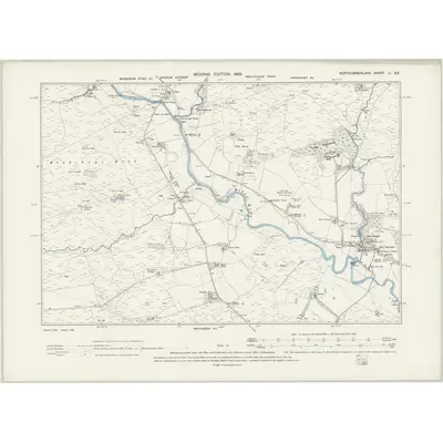 1896 Map of Northumberland LI.SE, 1899 Print