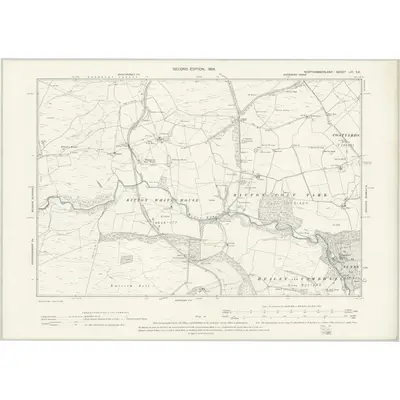 1896 Map of Northumberland LIII.SE, 1898 Print