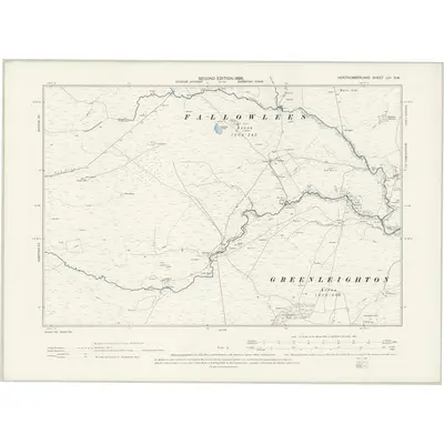 1896 Map of Northumberland LIII.SW, 1898 Print
