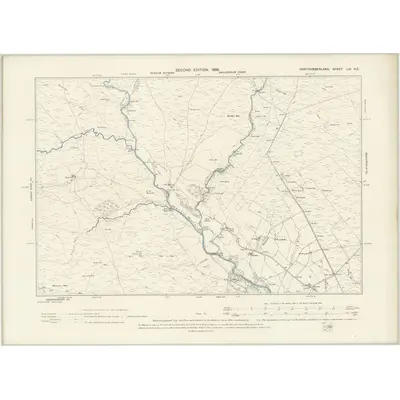 1896 Map of Northumberland LIX.NE, 1898 Print