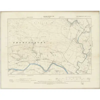 1896 Map of Northumberland LIX.SE, 1898 Print
