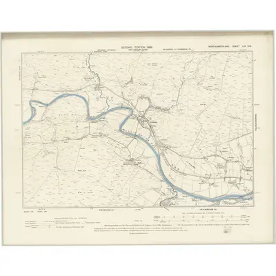 1896 Map of Northumberland LIX.SW, 1898 Print