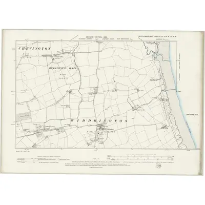 1896 Map of Northumberland LV.NE & LVI.NW, 1898 Print