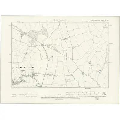 1896 Map of Northumberland LV.SE, 1898 Print