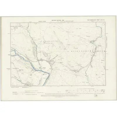 1896 Map of Northumberland LVIII.NE, 1898 Print