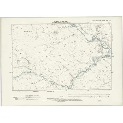 1896 Map of Northumberland LVIII.NW, 1898 Print