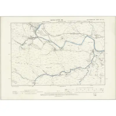 1896 Map of Northumberland LVIII.SE, 1898 Print