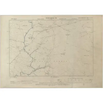 1896 Map of Northumberland LX.NW, 1898 Print