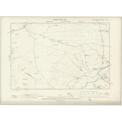 1896 Map of Northumberland LX.SE, 1898 Print