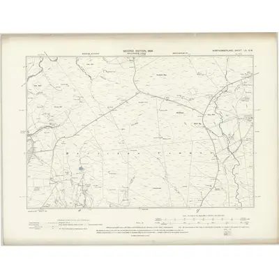 1896 Map of Northumberland LX.SW, 1898 Print