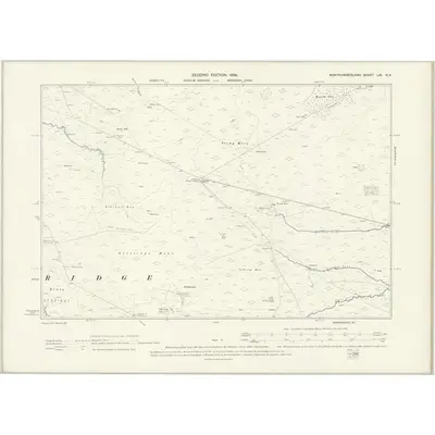 1896 Map of Northumberland LXI.NE, 1898 Print