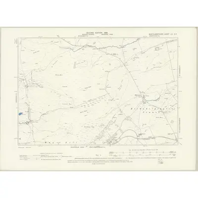 1896 Map of Northumberland LXI.SE, 1898 Print