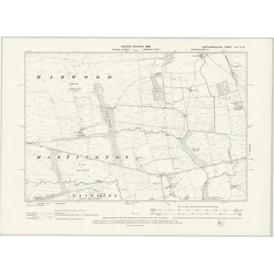 1896 Map of Northumberland LXII.NW, 1898 Print