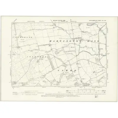 1896 Map of Northumberland LXII.SW, 1898 Print