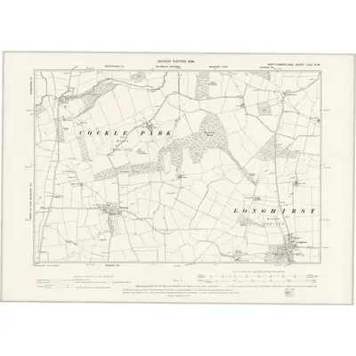 1895 Map of Northumberland LXIV.NW, 1898 Print