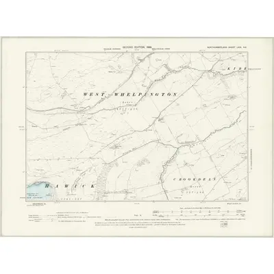 1895 Map of Northumberland LXIX.NE, 1898 Print