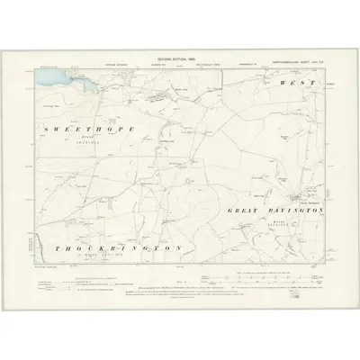 1895 Map of Northumberland LXIX.SE, 1898 Print