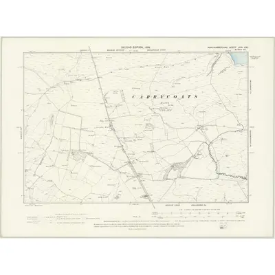 1895 Map of Northumberland LXIX.SW, 1898 Print