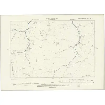 1895 Map of Northumberland LXVI.NE, 1898 Print