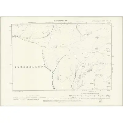 1895 Map of Northumberland LXVI.SW, 1898 Print