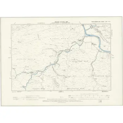 1895 Map of Northumberland LXVII.NE, 1898 Print